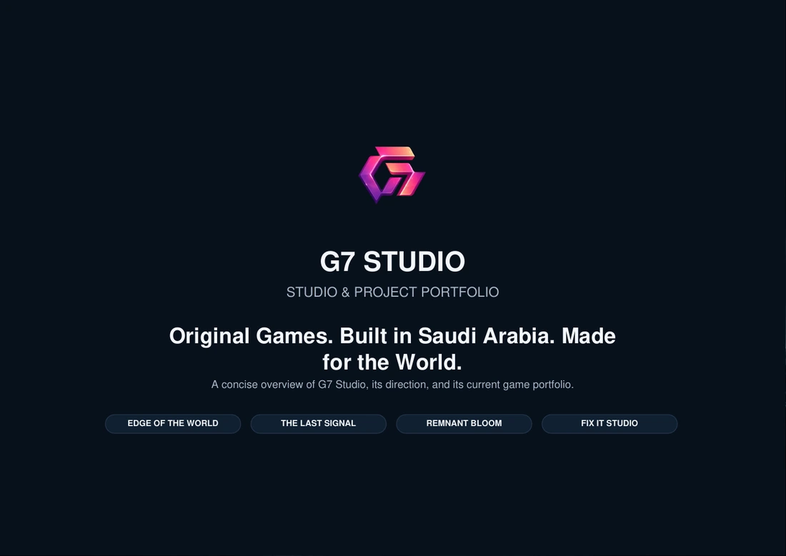 G7 Studio — Studio & Project Portfolio cover